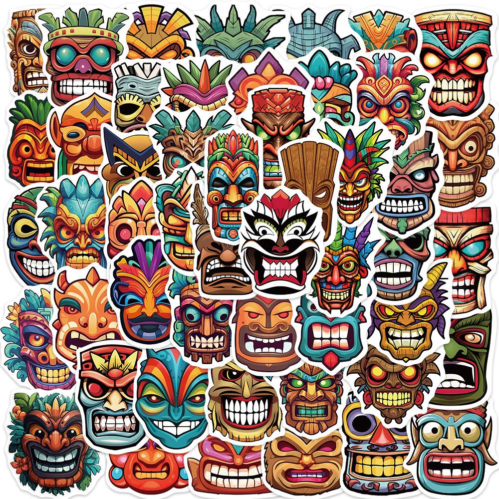 

50 Indigenous Masks Graffiti Stickers Personalized Decoration Guitar Laptop Suitcase DIY Waterproof Stickers