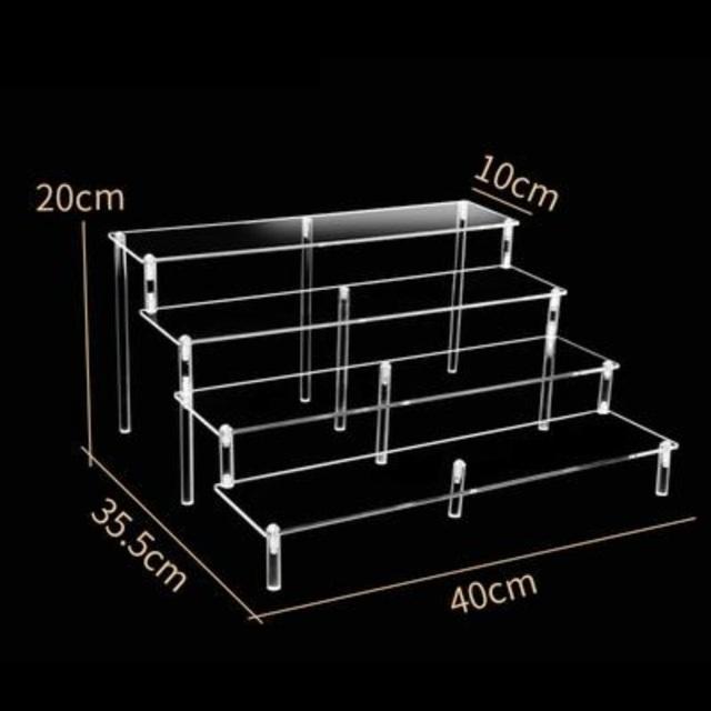 Ladder Acrylic Display Stand for Funko Figures,Cosmetics,Cupcake Perfume,Doll;Display Riser Rack Shelf for Decoration Organizer