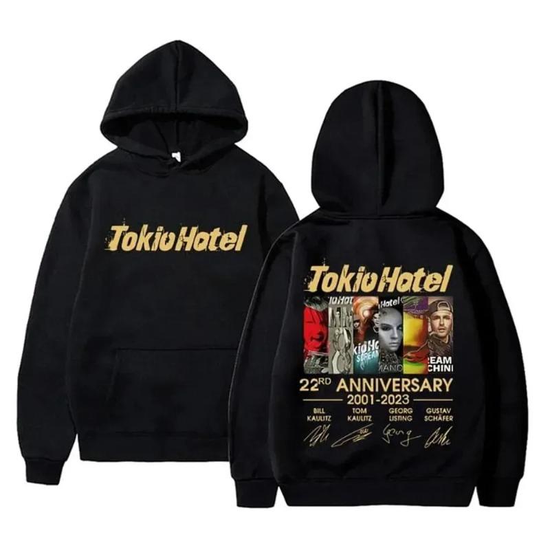 Kaulitz 89 Tokio Hotel Hoodies Rock Band Pullovers Bill Kaulitz Print Sweatshirt Hoodie Streetwear Tokio Hotel Sweatshirts