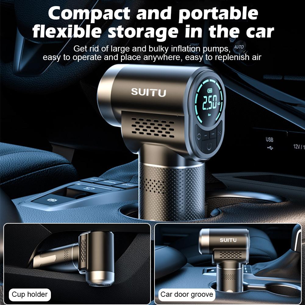 60W 150PSI Wireless Car Air Compressor Electric Portable Smart Car Tire Air Pump for Car Motorcycle Bike Tire Boat Ball