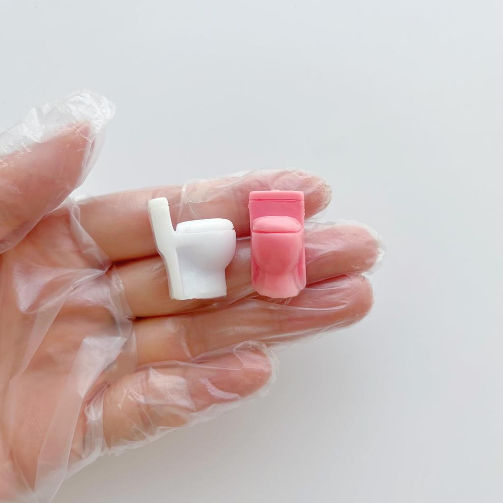 Silicone Mold Miniature Toilet Realistic Dollhouse Mini Miniature UV Resin Cutting Handmade Parts C0303 Toilet, Bowl, Interior, Toilet, Oshikatsu,
