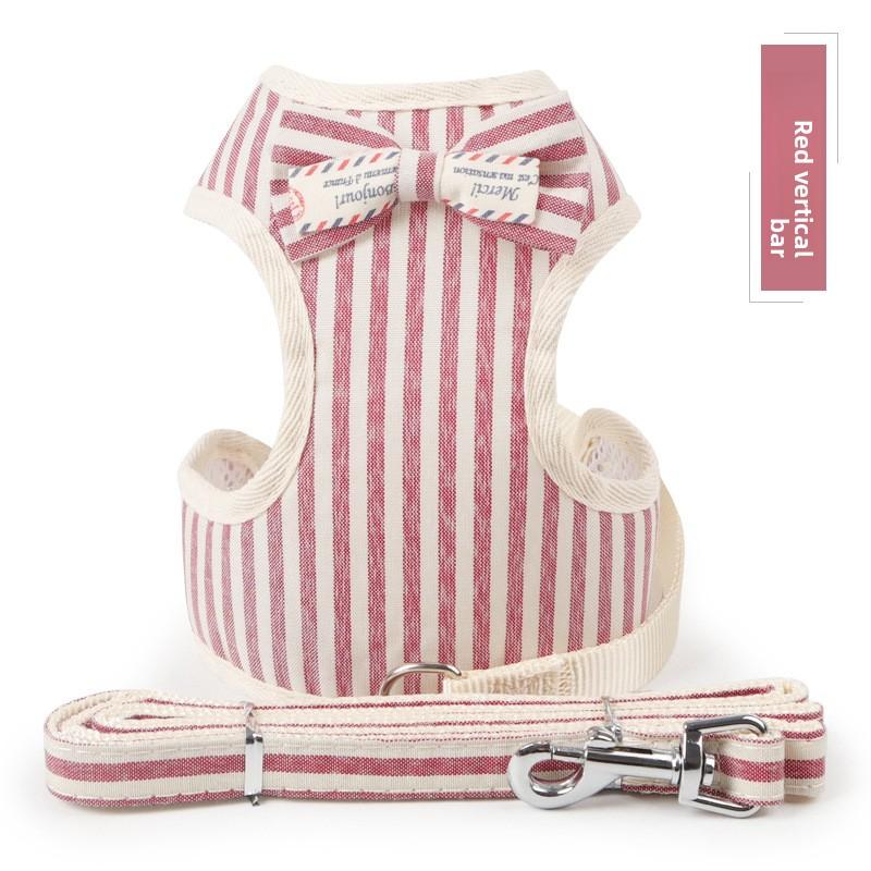 New Pet Leash for Small Dogs, Bow-shaped Dog Chest and Back Jacket