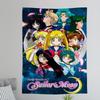 Sailor Moons Comic Cover Hanging Bohemian Tapestry Hanging Tarot Hippie Wall Rugs Dorm Japanese Tapestry