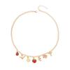 Sweet Cute Red Enamel Strawberry Charms Pendant Necklace for Women Fashion Sunflower Butterfly Clavicle Chain Party Jewelry Gift