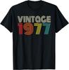 Vintage 1977 Classic 1977 Unisex Unisex Vintage Year Birthday Tshirt Unisex Summer Streetwear Tops Short Sleeves