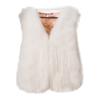 Womens Sleeveless Faux Waistcoat Solid Color Winter Loose Vest Coat