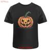 Pixel Art Halloween Pumpkin Cotton T Shirt Ta044705 Vintage Washed Unisex Slightly Top For Everyday Wear Soft