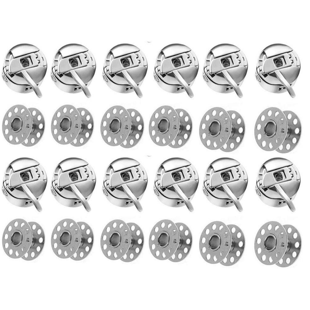 Pack of 24 Sewing Machine Bobbins and Cases Sewing Craft Tool Suitable for Home Use Perfect for Most Household Models