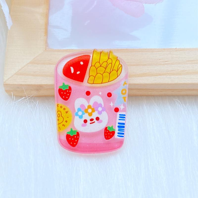 10Pcs New Cute Cartoon Acrylic Lovely Drink Cup Flat Back Cabochons Scrapbooking DIY Jewelry Craft Decoration Accessorie Q55