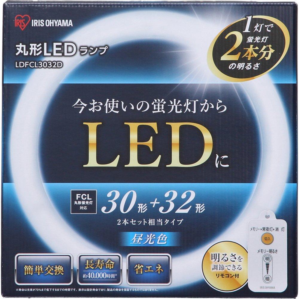 

Iris Ohyama LED Fluorescent Light Bulb, Round (FCL), 1 Bulb, 30W + 32W Equivalent, Daylight White, LDFCL3032D