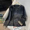 New Chinese Style Textured Knit Top With Geometric Pattern For Casual Women