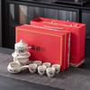 Retro stone mill comes and goes, automatic kung fu tea set, gift box set, high-end business souvenir, a pot of six cups