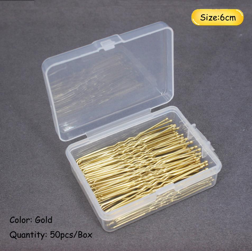50-200 szt. 6 cm Podstawowa spinka do włosów w kształcie litery U, pozłacana metalowa, niewidoczna, do stylizacji włosów, wsuwka, akcesoria do włosów salonowych, ślubny uchwyt do włosów