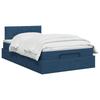 Ottoman Bed with Mattress and Headboard Blue 120 X 200 Cm Fabric
