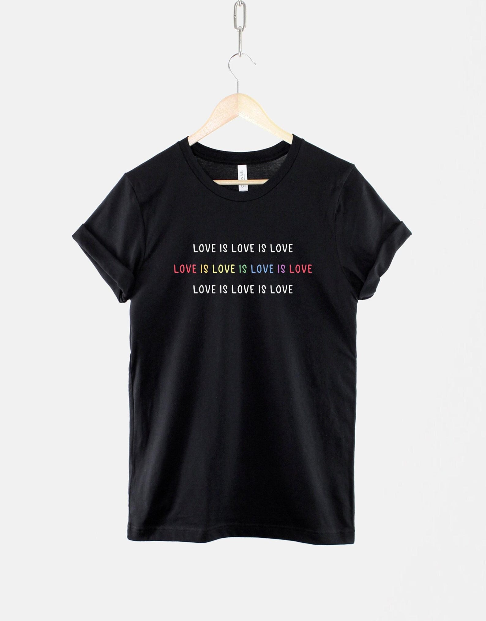 Pride Rainbow Love Is Love Shirt: 100% Ring Spun Cotton, Inclusive Unisex Wear M
