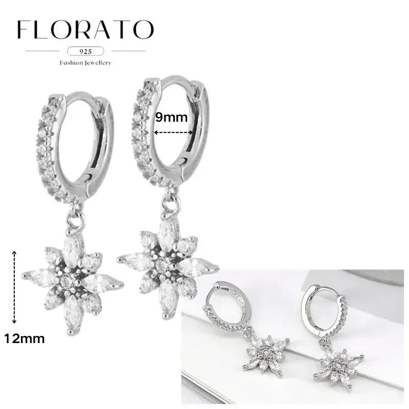 FLORATO 925 Silver Earrings Chain Tassel Pendant Earrings Zircon Silver Earrings for Women Trend Luxury Wedding Jewelry