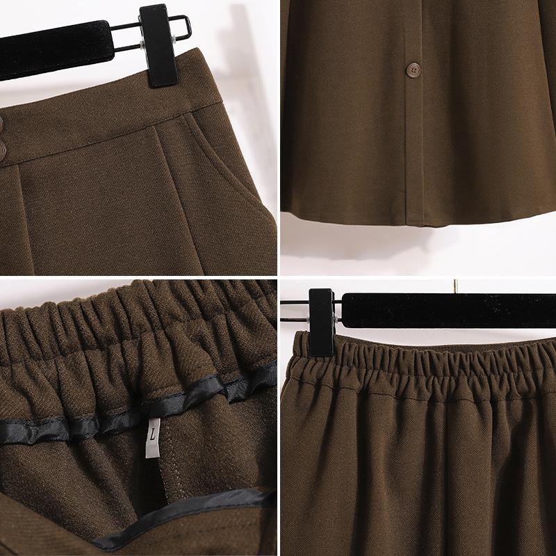 Large Size Women's Winter New Age-reducing Slimming A-line Skirt Fat Mm High Waist Mid-length Large Umbrella Skirt