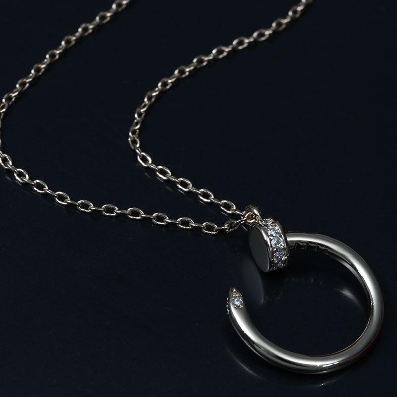 Seiko Kaka Classic V Gold Nail 18K Diamond Necklace - High-End Luxury Clavicle Chain for Couples