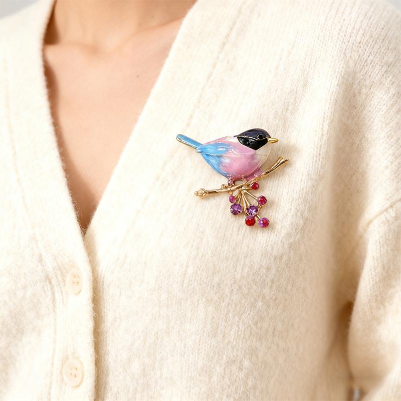 1PC Broche Accessoire Vêtement Minimaliste Émail Élégant Durable Minimaliste Polyvalent-Porter Oiseau Adapté au Quotidien 4x3.5cm