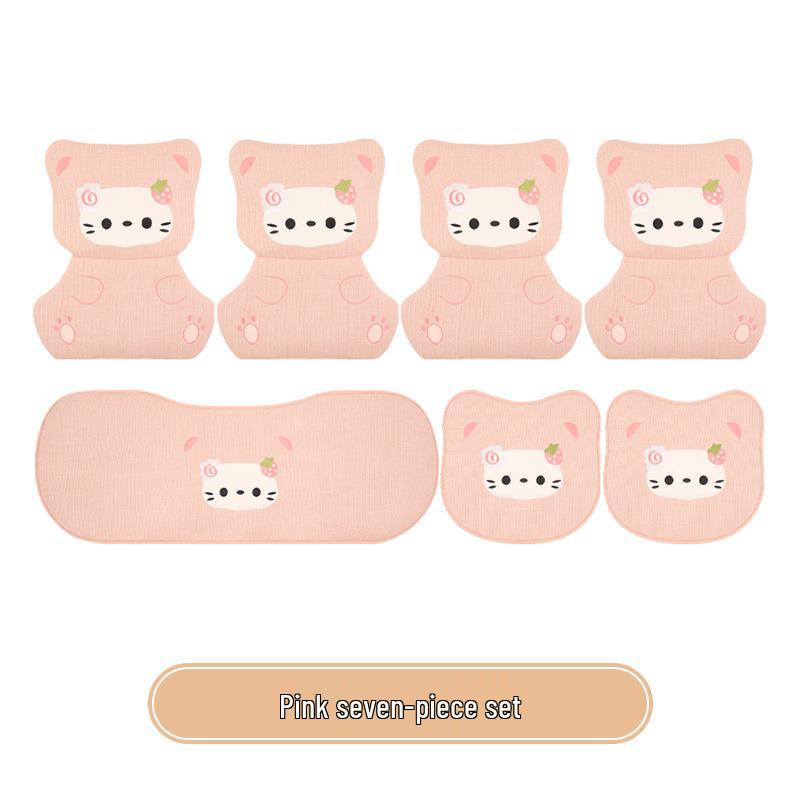 Universal Cotton Linen Cat Cartoon Car Seat Cushion for Women - Fits Volkswagen ID3