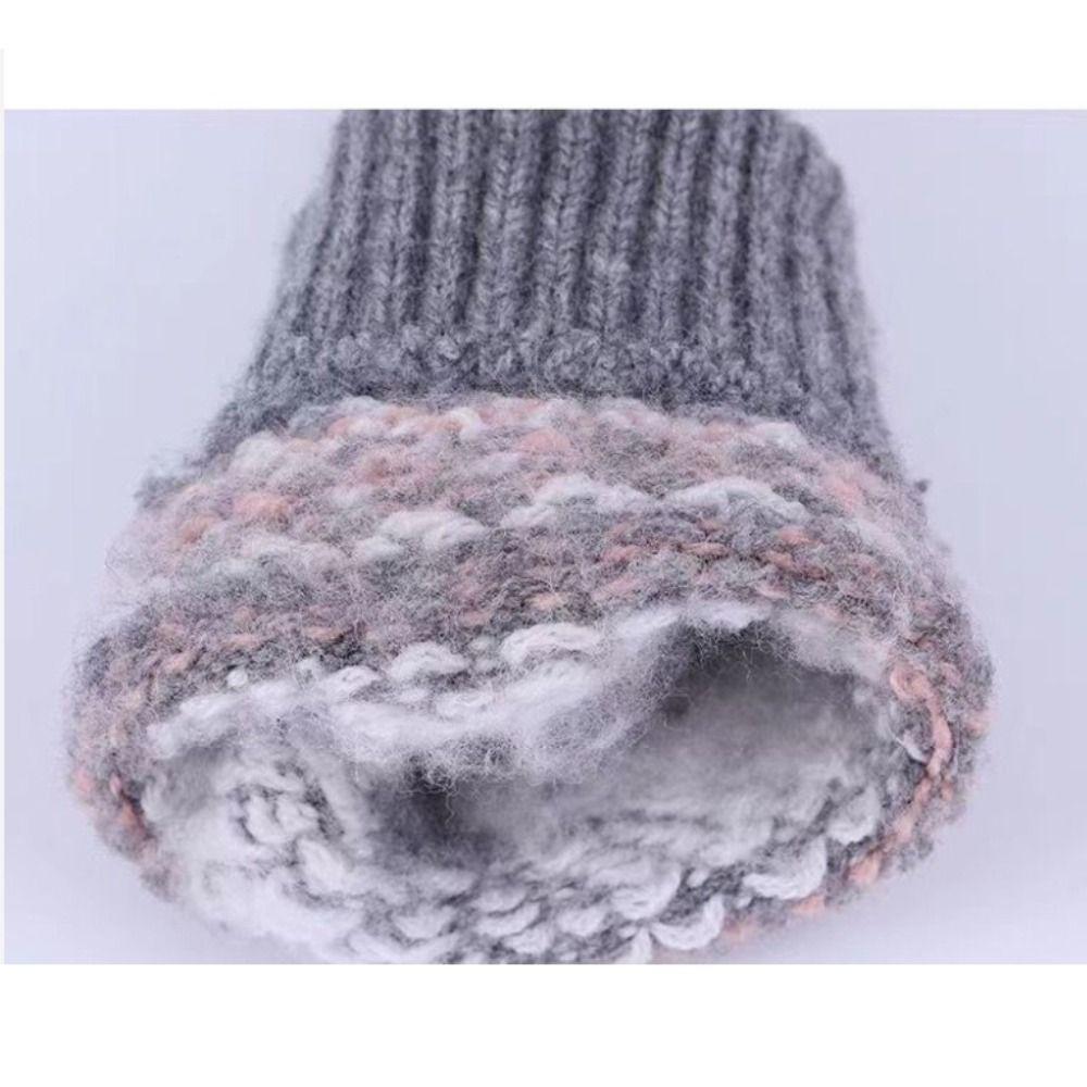 Touch Screen Winter Knitted Gloves Knitted Deer Full Finger Mittens Durable Riding Gloves  Outdoor