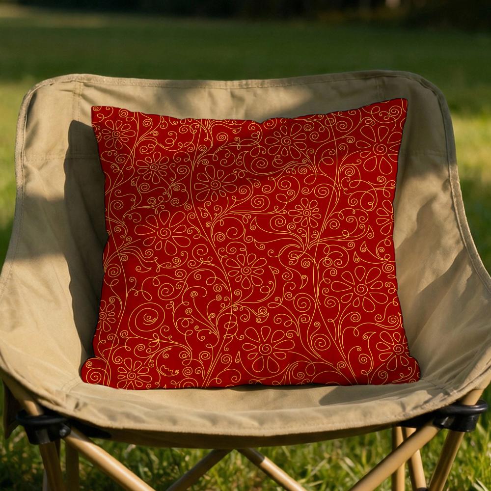 

Vintage Gold Flowers Cushion Cover Soft Reversible Durable Pillow Cover MultiScene Use for Home Car Daily Comfort 30x30cm