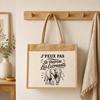 Sac Cabas Jute avec Poche J’peux pas je préfère les Éléphants J'peux pas minimaliste | Toile de Jute et Coton 21 L Fond Plat Anses