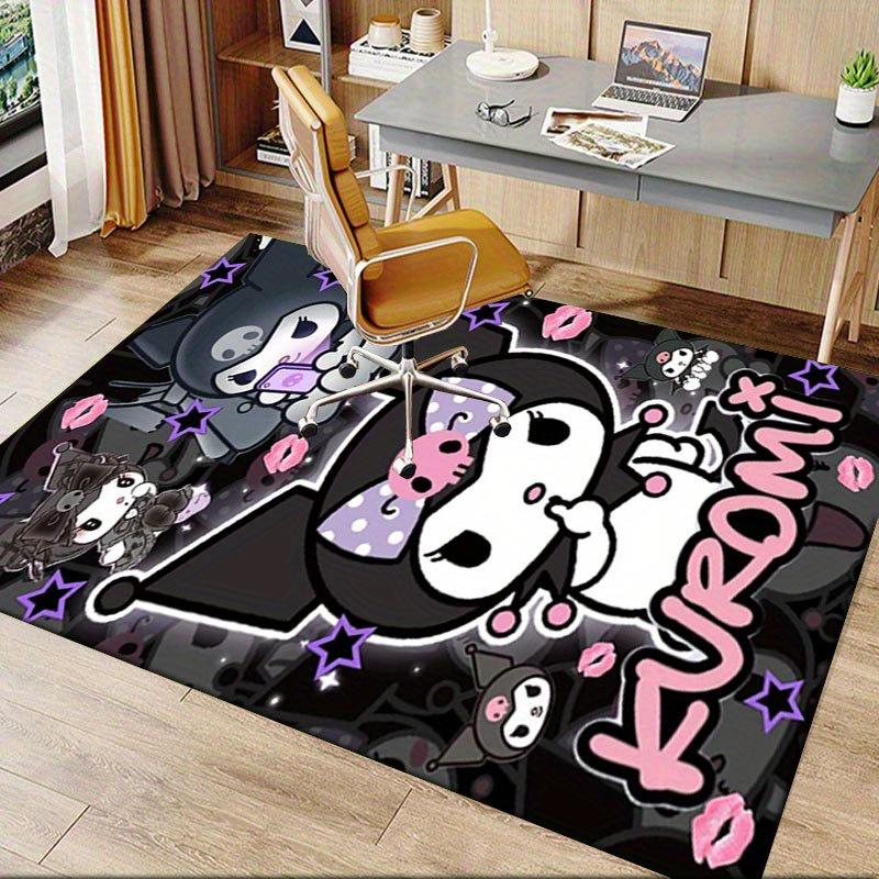 1pc Sanrio Kuromi Mermaid Printed Office Carpet Rectangle Rug Under The Table,Perfect Room Decor for Living Room, Bedroom, Kitchen, Non-slip Floor Mat