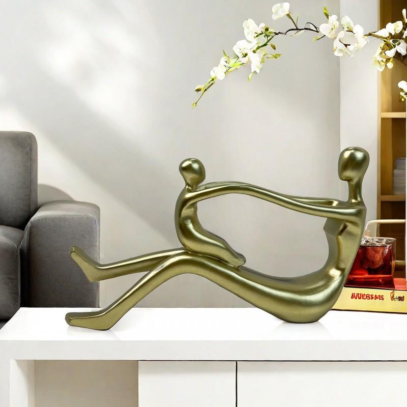 Modern Minimalist Abstract Resin Figurine Decor Home Office Desk Decoration Copper Finish