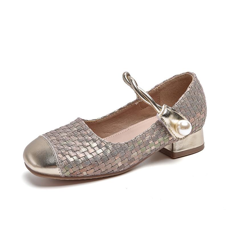 

2026New girls high-heeled princess shoes, spring and autumn children s leather shoes to match dresses, little girls Mary Jane fashion shoes 25（Insole Length16.7CM золотой