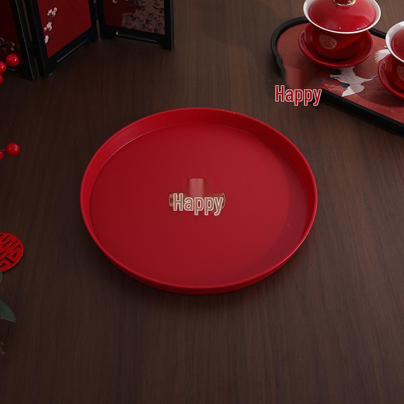 Red Wedding & Engagement Fruit and Candy Tray for Living Room or Tea Ceremony
