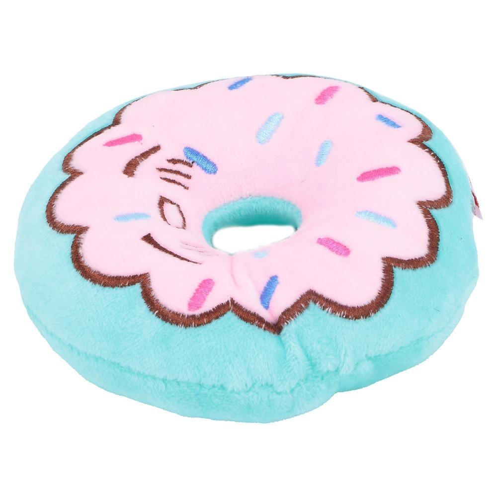 Plush Filled Donut Dog Toy Chew Tough Interactive Dog Chew Toy Squeaky Dog Toy Interactive Play