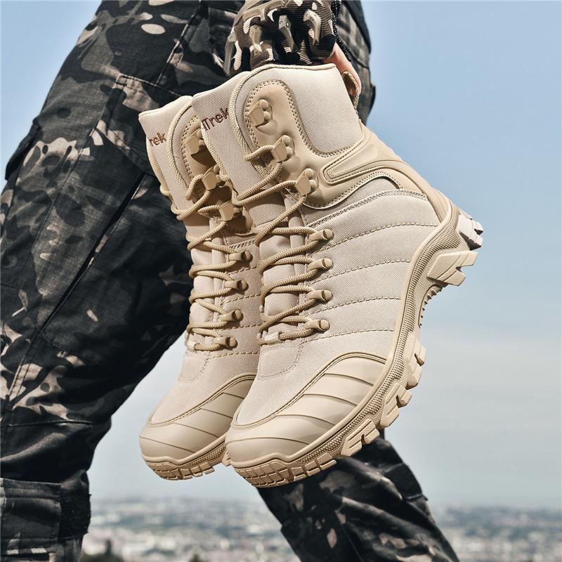 Hiking Shoes Men Shoes Outdoor Thick-soled Durable High-top Boots Men Anti-slip Lace-up Breathable Casual Sports Shoes Men