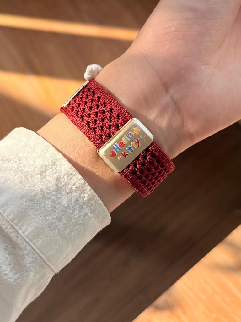 Compatible Apple S11 Watch Band: Breathable Woven Cartoon Pendant with Magnetic Buckle for iWatch 1098765SE