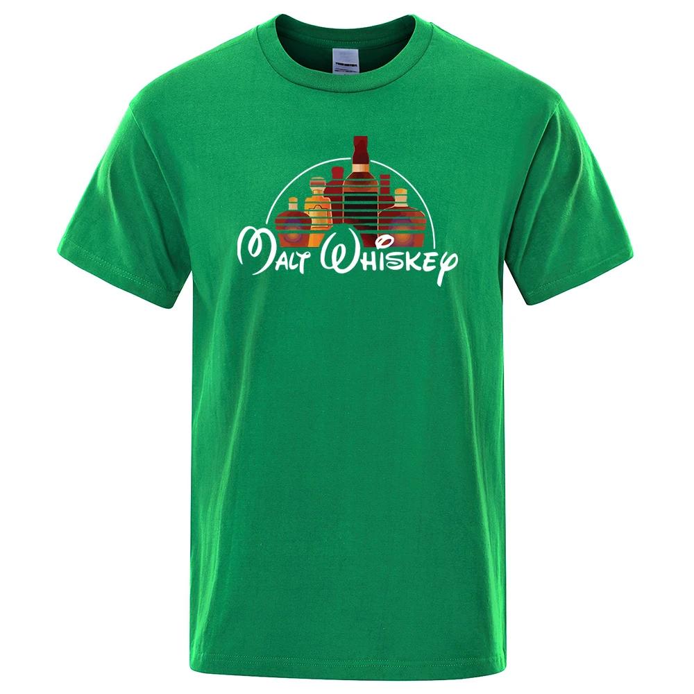 Malt Whiskey Printed T-Shirt Funny Alcohol Drunk Short Sleeve Loose Oversized Tees Fashion Street Clothing Summer Tops