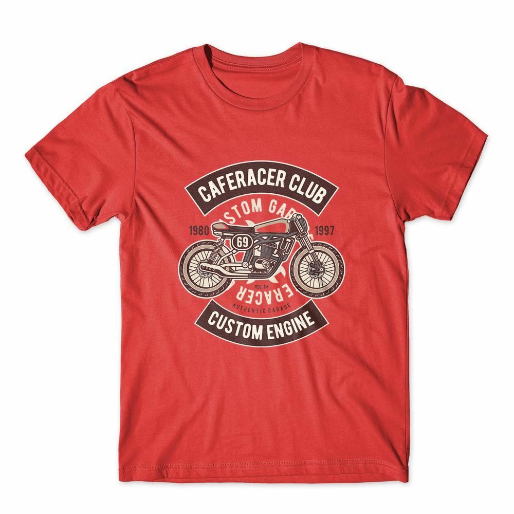 Caferacer Club Custon Engine T-Shirt 100% Cotton Premium Tee NEW