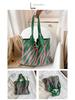 Women's Zebra Pattern Knitted Tote Bag - Large Capacity Spring/Summer Fashion Shoulder & Hand-Held Bag, Korean Style.