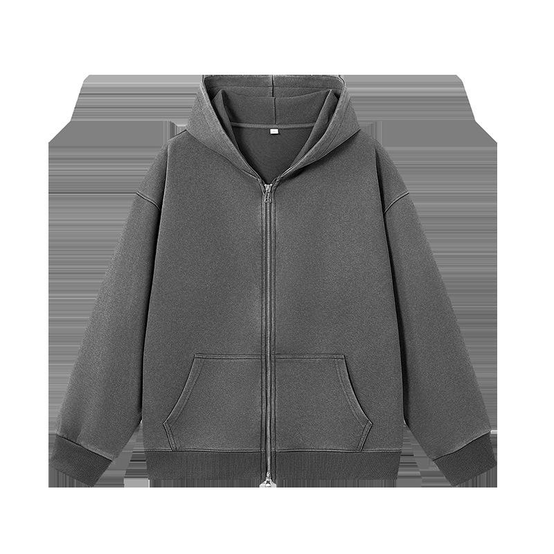 Men s 2025 Trendy Round Neck Hoodie: Autumn/Winter Long Sleeve Sports Jacket XXXL серый