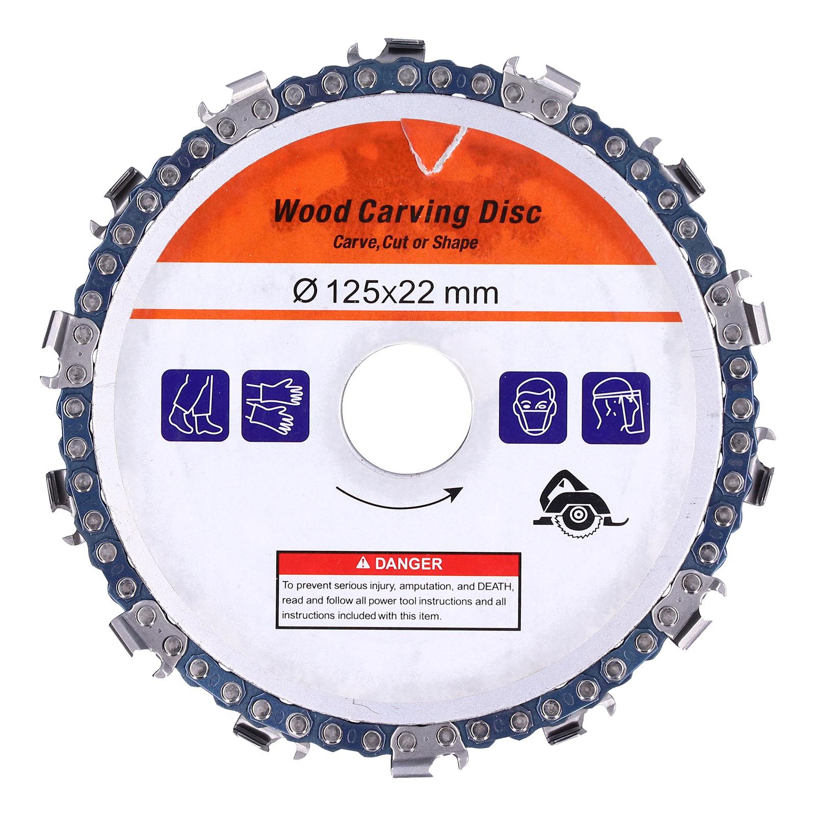 

5in Circular Chain Saw Blade 14 Teeth Wood Carving Grinding Wheel Angle Grinder AccessoriesOrange