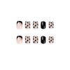 24 Pieces Wear Nail Art French Wear Nail Black Edge Black Small Love Wear Nail Plate Patch Nail Fake Nail Nails