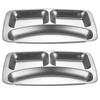 Stainless Steel Dining Plate Compartment Food Plate Tray Children Lunch Fruit Snack Tray Adult Baby Bowl Kitchen Tableware