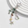 Fashionable Stars Moon Sun Pendant Keyring Holder for Women and Girls Bohemian Colorful Beads Jewelry Accessory