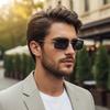 Luxury Metal Hinge Sunglasses, Retro Square Glasses, Exquisite Carving Craftsmanship, Slimming Unisex Sunglasses 3891