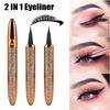 2-in-1-selbstklebender Wimpern-Eyeliner-Stift, langlebig, kein Kleber, nicht magnetisch, schnell trocknend, für Wimpern, Eyeliner-Stift