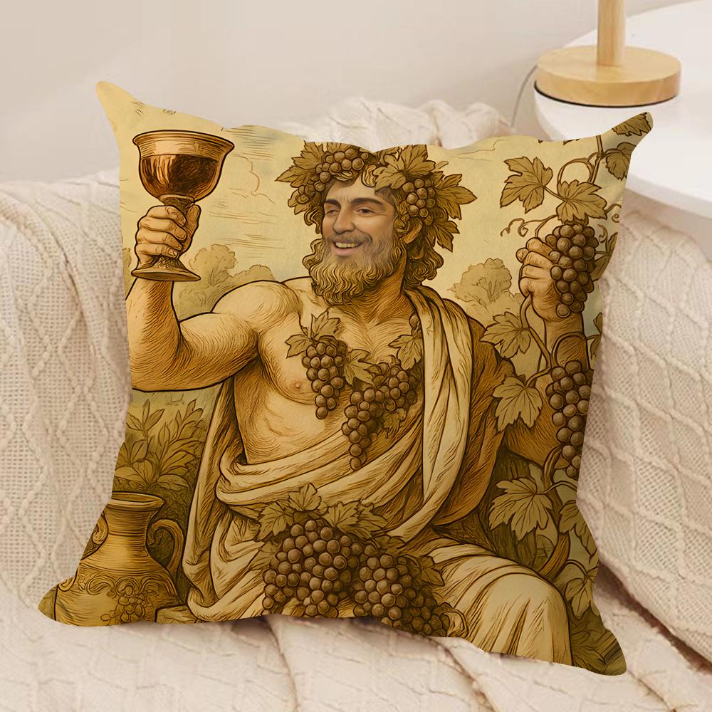 Retro Nordische Mythologie Kissenbezug Seidiger Kurzer Plüsch Unsichtbarer Reißverschluss Staubdicht Sofakissenbezug Für Heimdekoration