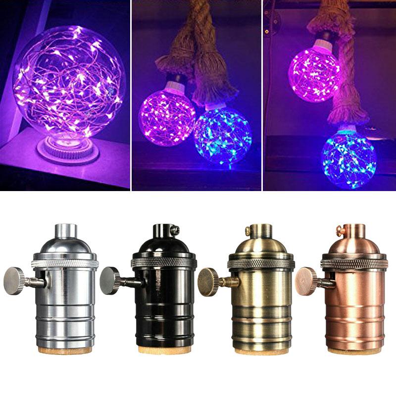 Portalámparas Industrial Vintage Adaptador de Bombilla Antiguo Retro Casquillo ES E27