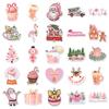 50pcs Pink Christmas Cute Santa Claus Stickers Cute Toys Decals Decoration DIY Phone Fridge Suitcase Skateboard Bike Gifts
