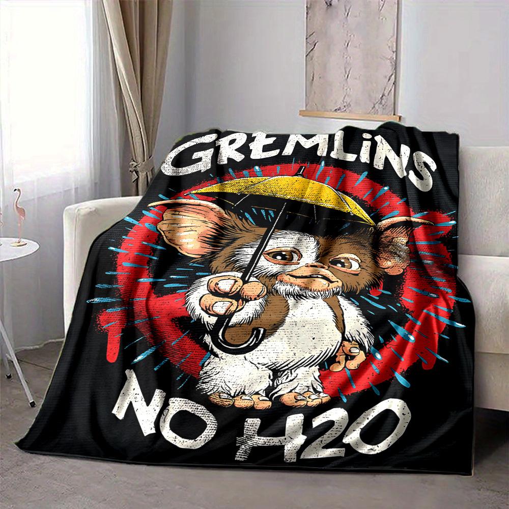 1pc Gremlins Blanket Lightweight Flannel Throw For Sofa, Bed, Travel, Camping, Livingroom, Office, Couch, Chair, And Bed