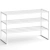 3-Tier Shoe Rack, Shoe Storage Organiser, Metal Storage Rack, Upright or Upside Down, Fits 16 To 20 Pairs, Stackable, for Hallway