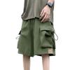 Pantaloncini Cargo da Uomo Yousheng Vita Elastica Coulisse Regolabile Gamba Larga con Tasche Colore Unito Vestibilità Ampia Pantaloncini Casual